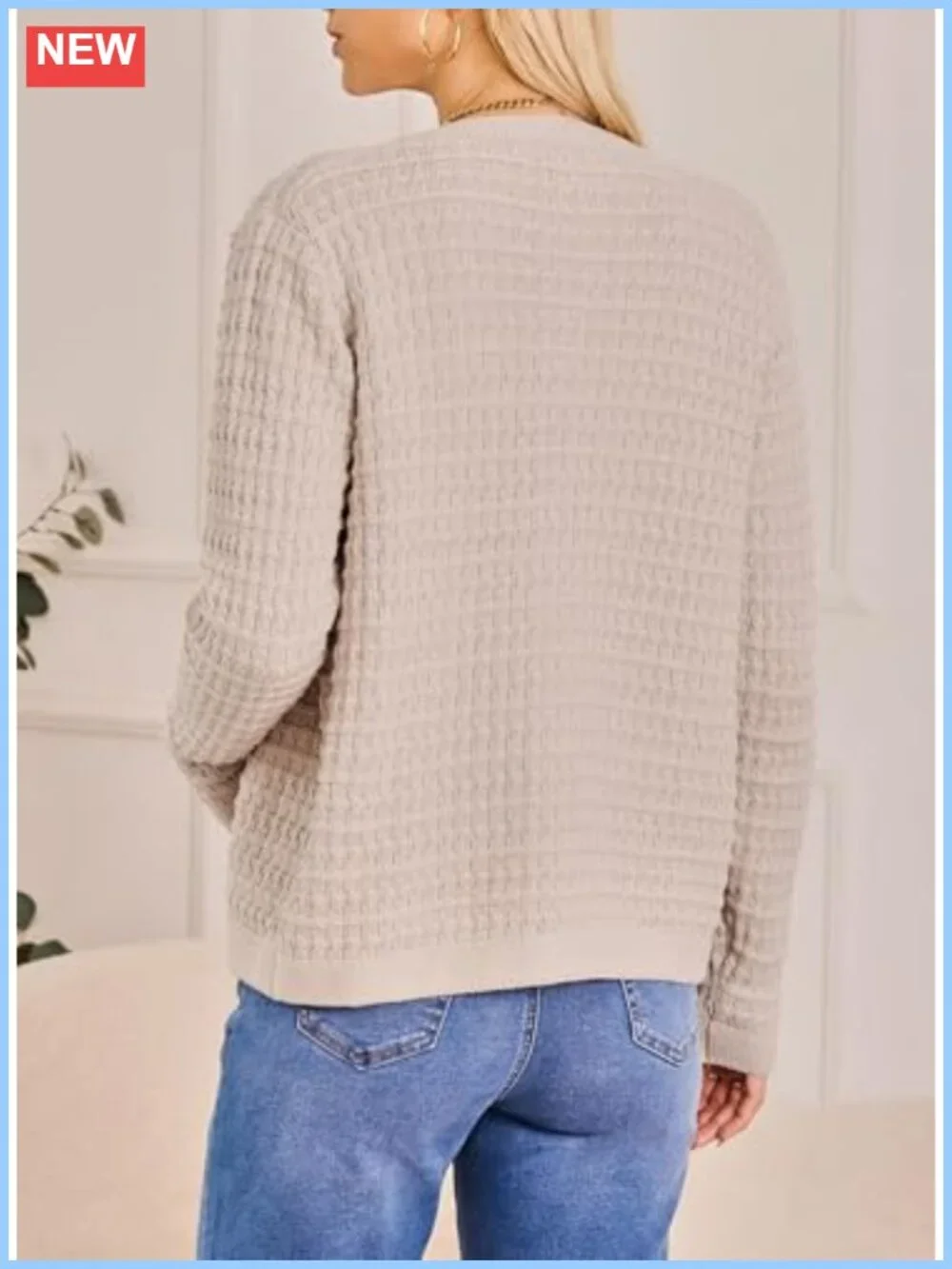 Women's Cardigan Sweaters Long Sleeve Button Down Knit Jacket Cotton